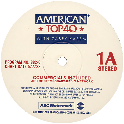 American Top 40 With Casey Kasem Dan Reed Network 1988