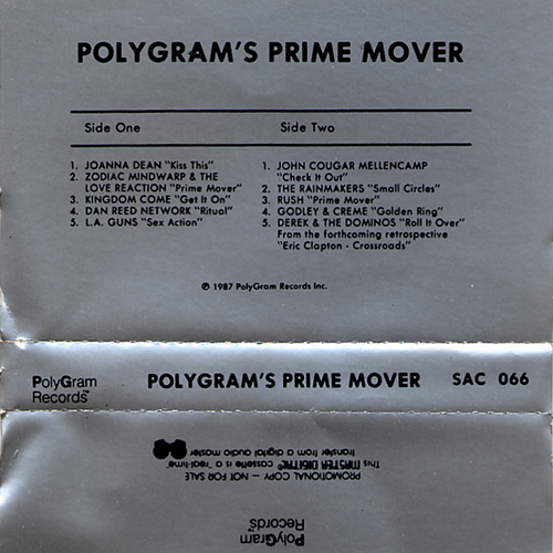 Prime Mover Polygram Promo Cassette Dan Reed Network